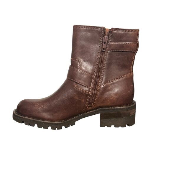 New! Lucky Brand Taini Moto Leather Biker Buckle Strap Combat Bootie - Size 6.5 - Picture 6 of 15